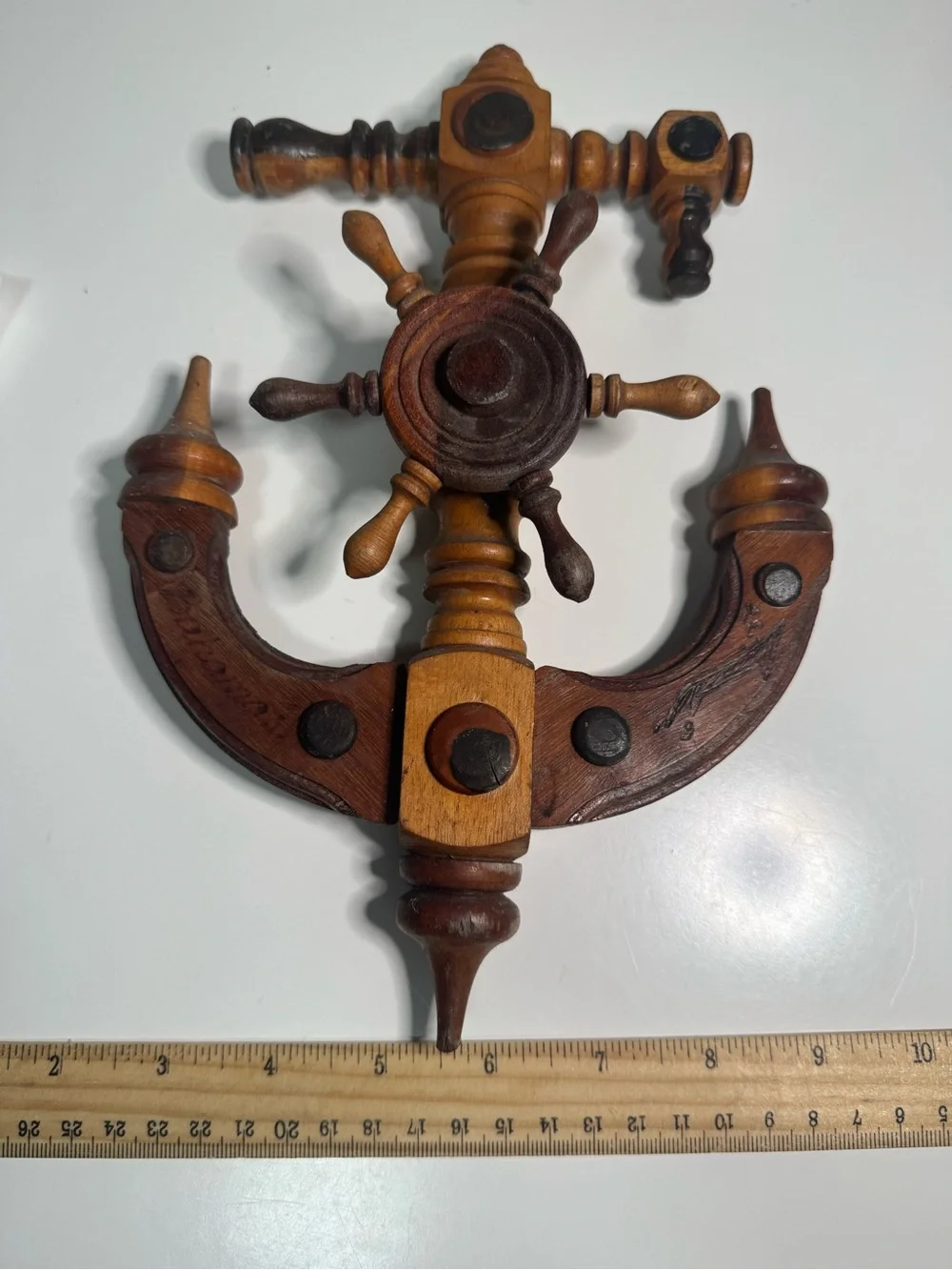 Wooden Nautical Anchor Wall Decor - Brown